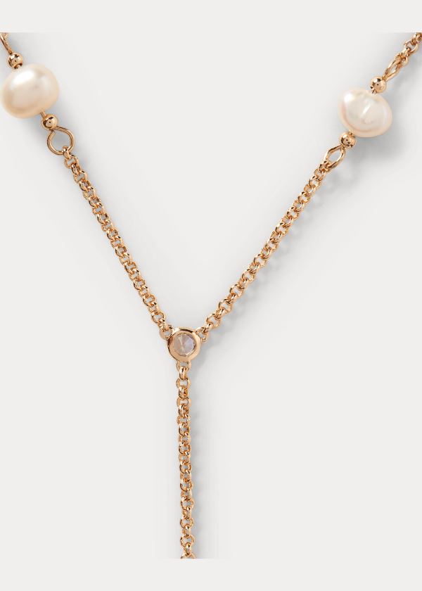 Women's Ralph Lauren Drop-Chain Pearl Necklace | 529364AKF